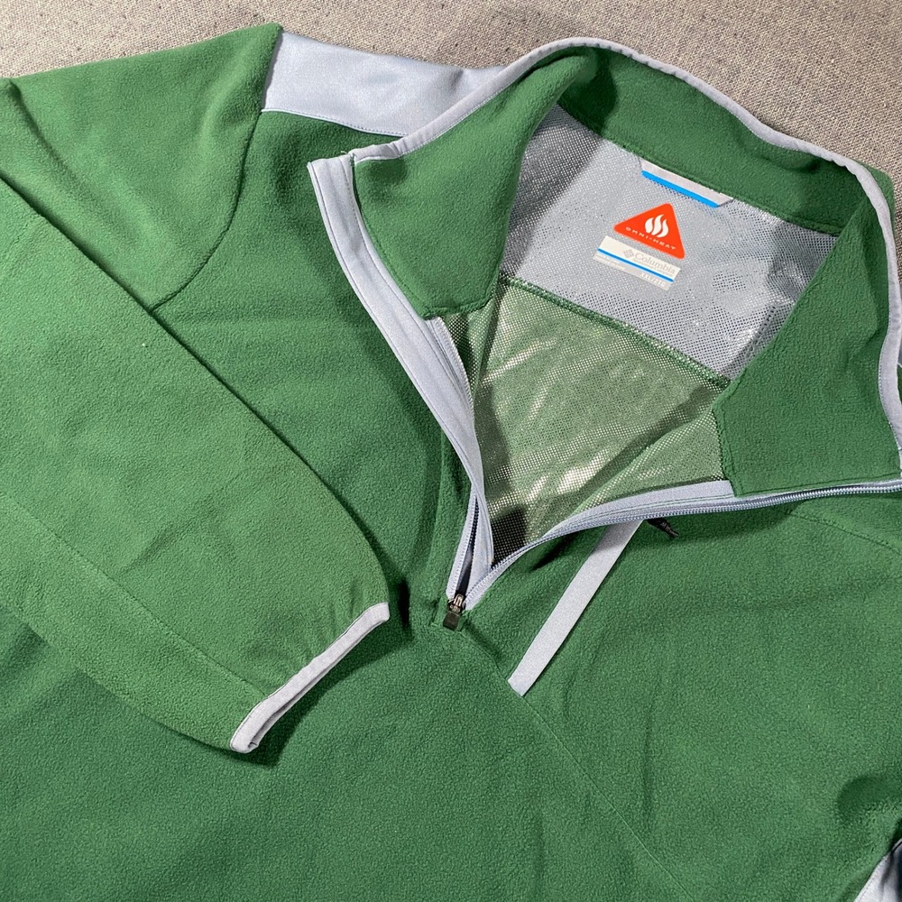 Columbia Crosslite II Half Zip Mens XXL Green‎ Omni-Heat Fleece Pullover C1515MF